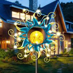 Jardín Solar Metal Luces Solares Decoración Estaca Azul Dora