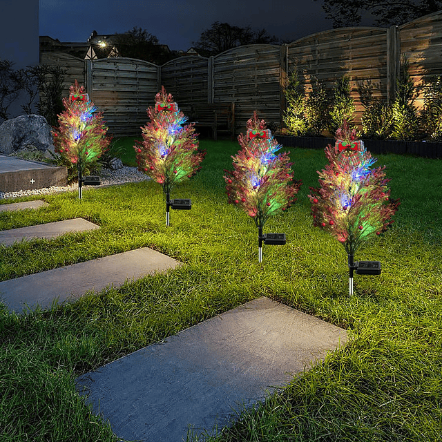 Luces solares para árbol de Navidad para decoración de jardí