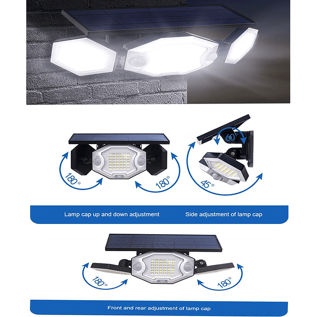 Luz solar para exteriores, impermeable, sensor de movimiento