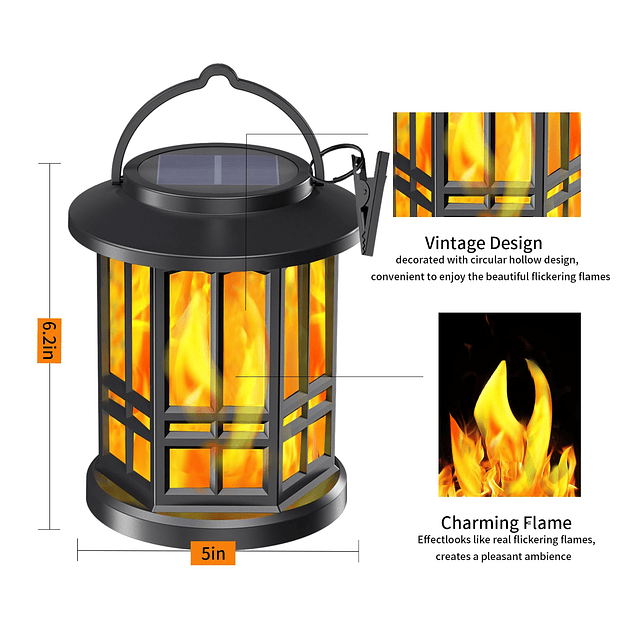 Linterna solar colgante para exteriores, linternas solares p