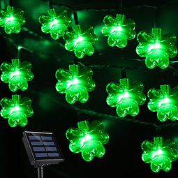 40LED Luces solares de trébol de San Patricio para decoracio