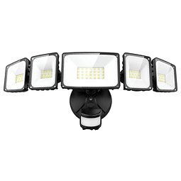 5 cabezales 55 W LED luces de seguridad sensor de movimiento