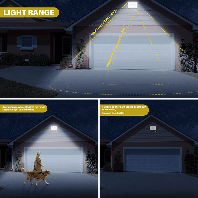 2x75W LED Luz de inundación Luz con sensor de movimiento Luz