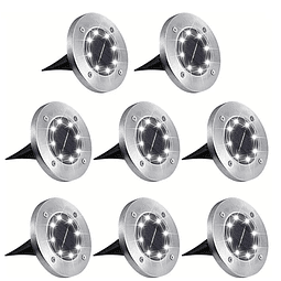 Luces solares de suelo 8 LED Luces de disco solares impermea