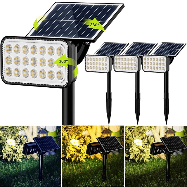 Focos solares, paquete de 10, 84 LED, luces solares superbri