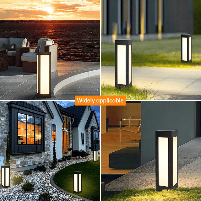 Luz solar para camino de paisaje al aire libre con iluminaci