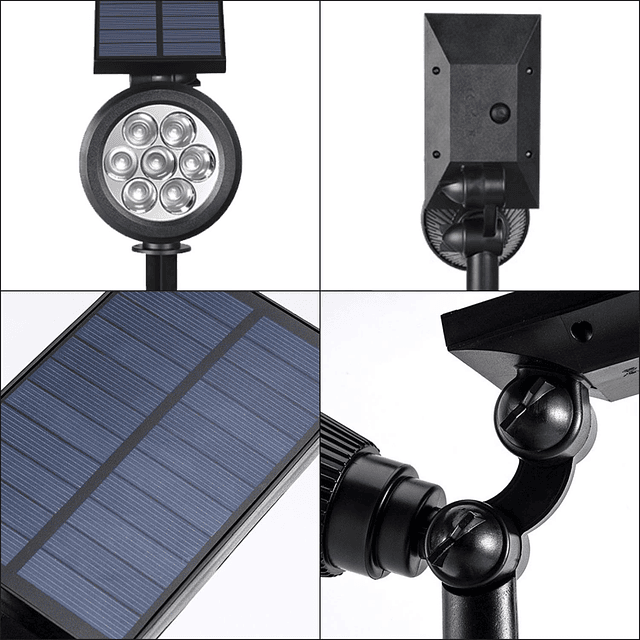 Focos solares para paisaje al aire libre brillantes 7 LED lu