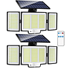 Luces solares para exteriores, 2500 lúmenes, 3 cabezales, lu