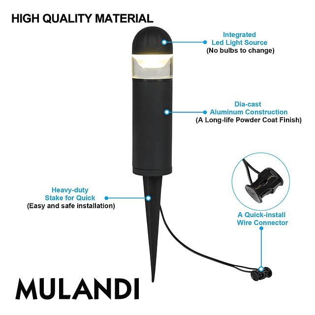 LED Paisaje Bolardo Luz de Camino 2W DC 12V Iluminación de C