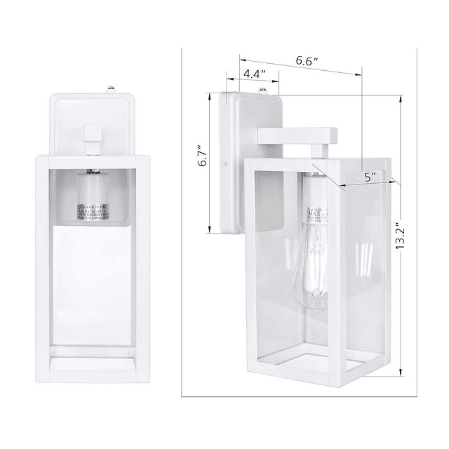 YoonLIT Farol de pared para exteriores de atardecer a amanec