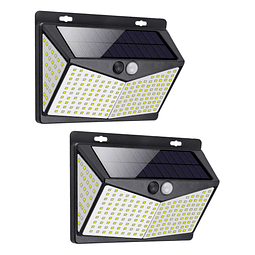 Luz solar de pared para exteriores, paquete de 2, 208 LED, l