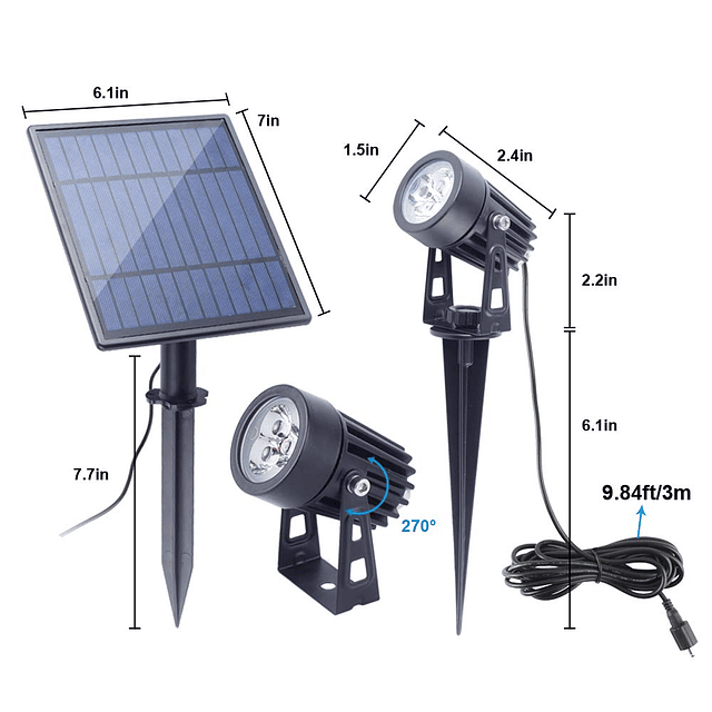 Focos solares Luces de paisaje Foco solar para exteriores de