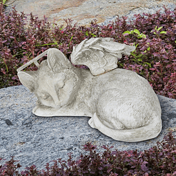 Estatua de gato solar para mascotas, escultura de jardín con