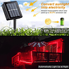 Paquete de 4 luces solares de cuerda rojas y verdes para fie