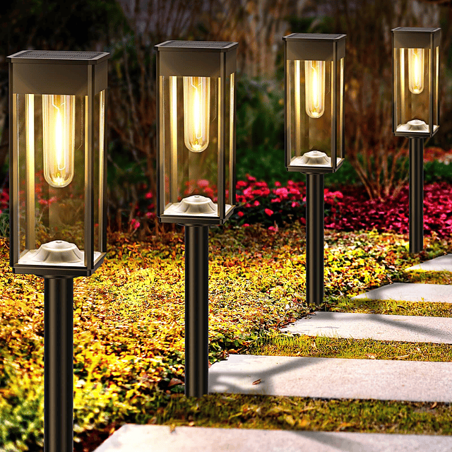 Luces solares para caminos al aire libre, paquete de 8 luces