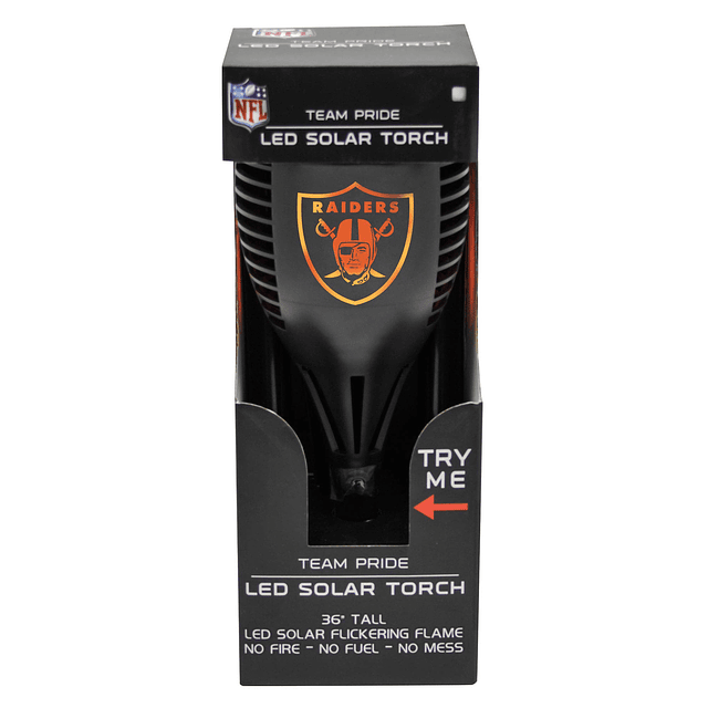 NFL Las Vegas Raiders Antorcha solar LED de 4 x 4 x 36 pulga