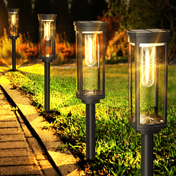 Luces solares para caminos al aire libre, paquete de 6 luces