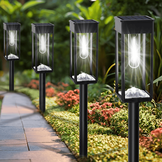 Luces solares para caminos al aire libre, paquete de 8 luces