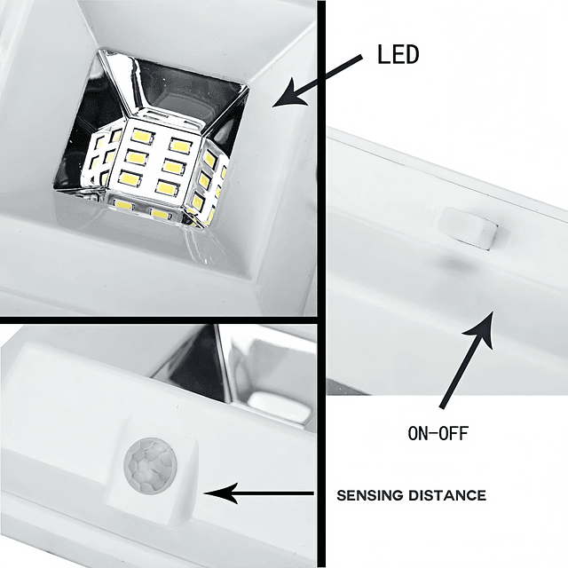 Luces solares para canalones, sensor de movimiento, luz de s