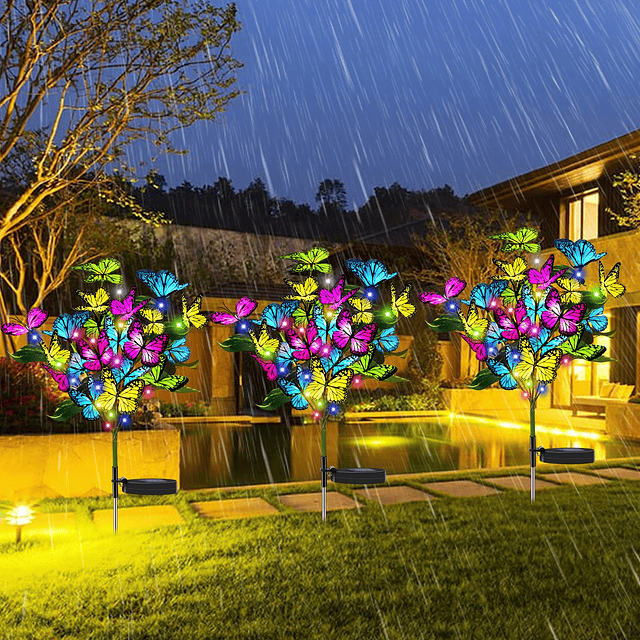 Luces solares de mariposa al aire libre 63 mariposas 126 LED