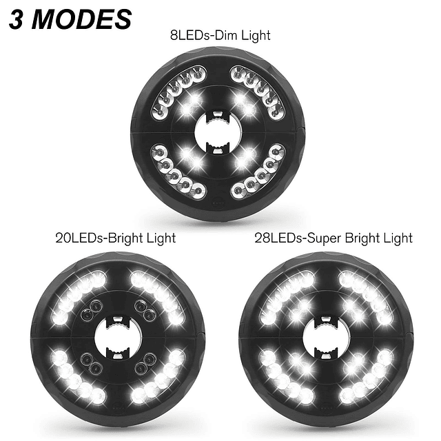 Luz de sombrilla Luces de sombrilla de patio 3 modos de bril