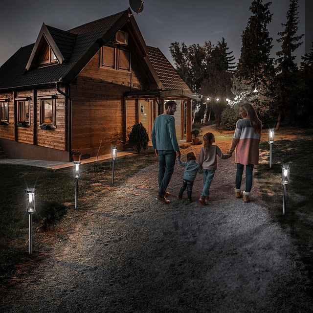 Luces solares brillantes para caminos al aire libre, paquete