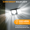 Luces solares para exteriores 332 LED 7000K Luces exteriores