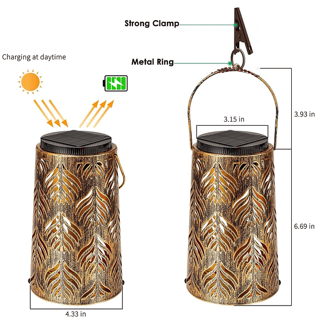 Linterna solar para decoración de jardín al aire libre, paqu