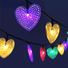 Cadena de luces solares con forma de corazón, resistente al