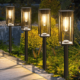 Luces solares para caminos al aire libre, paquete de 8 luces