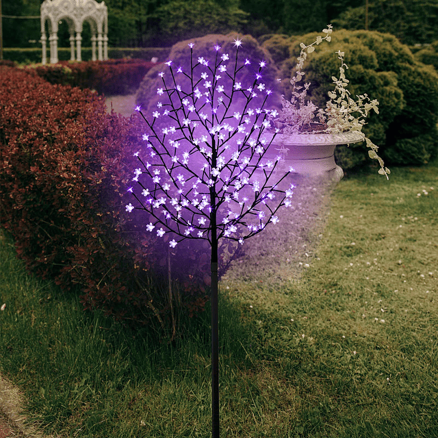 FUCHSUN 6 pies 200 LED luz solar de árbol de cerezo en flor,