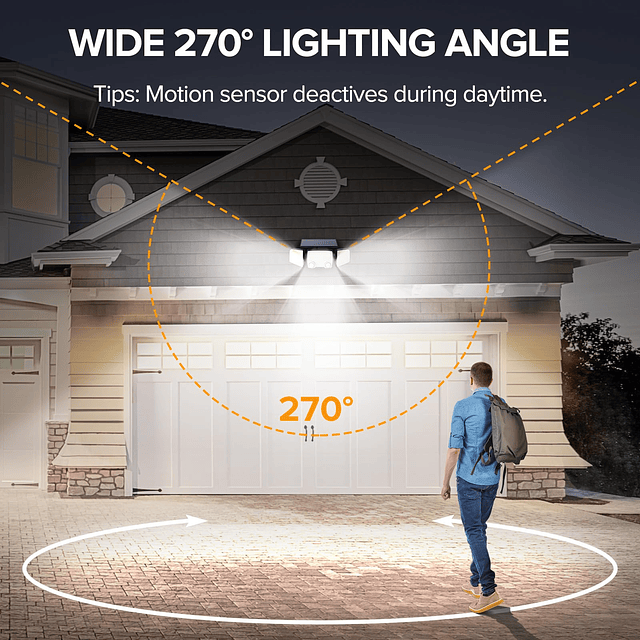 Luces solares para exteriores 332 LED 7000K Luces exteriores
