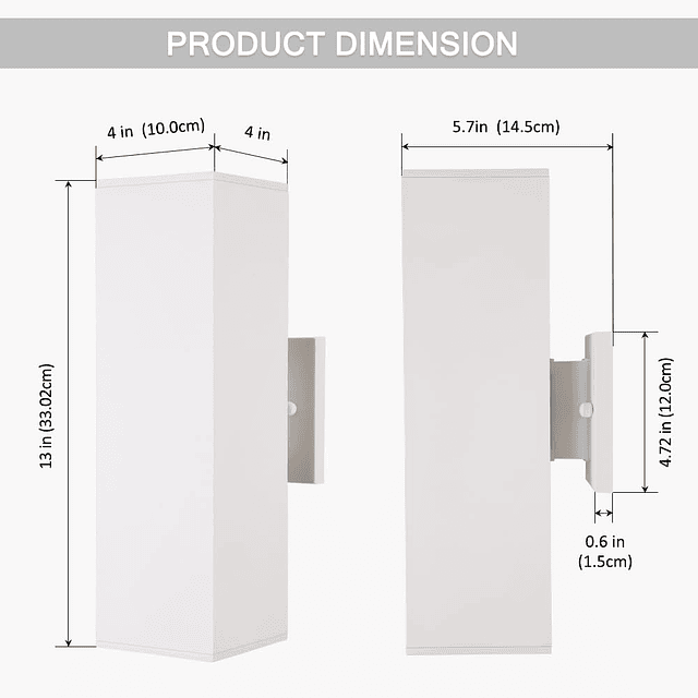 Aplique de pared exterior moderno de aluminio Aplique de par