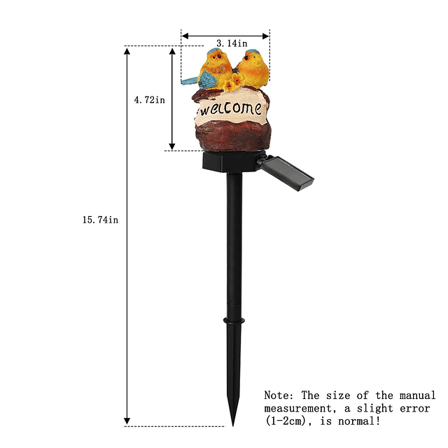 Luces de decoración solar Pájaros de bienvenida Luz de jardí
