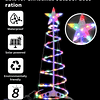 Luces solares LED en espiral para árbol de Navidad de 3 pies