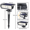 Focos solares para exteriores, paquete de 4 luces solares pa