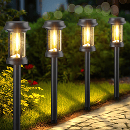 Luces solares para caminos al aire libre, paquete de 8 luces