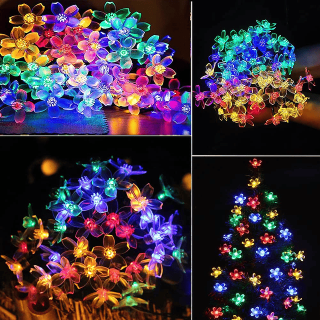 Decoraciones Navideñas Luces de Flores 33 Pies 100 Luces de