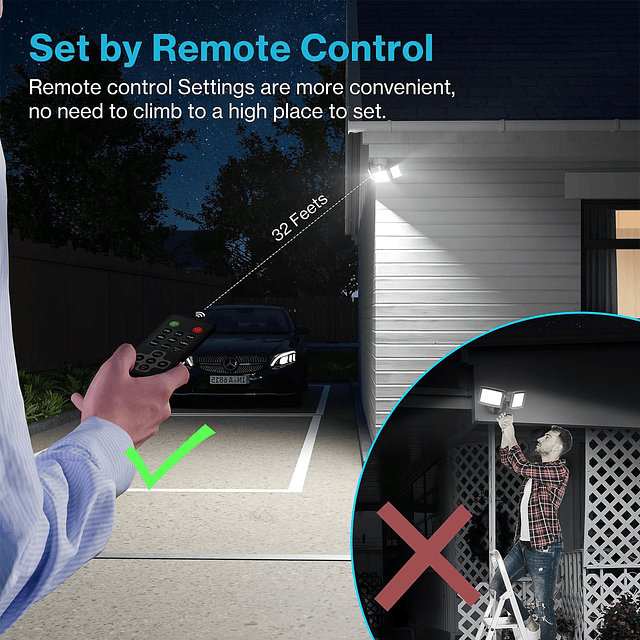 Luces de seguridad LED de 55 W, luces exteriores con sensor