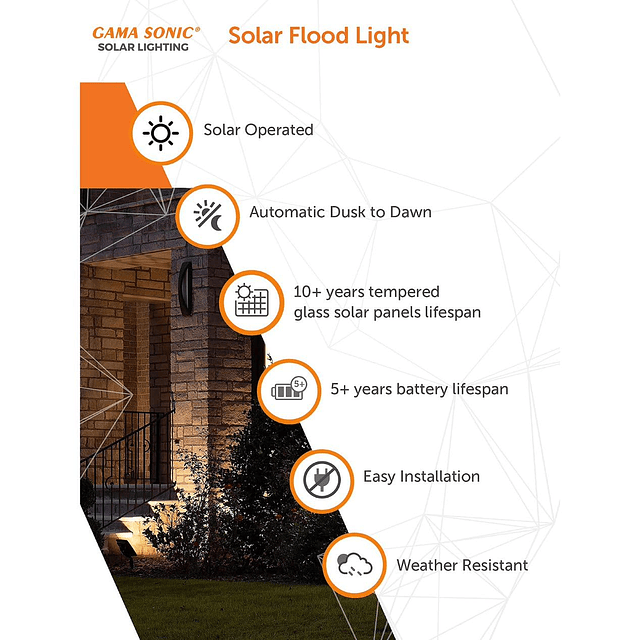 Luz de inundación solar para exteriores Aluminio fundido neg