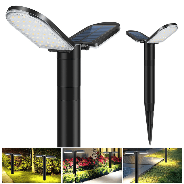 Lámpara solar para césped al aire libre, 76 LED, luces solar