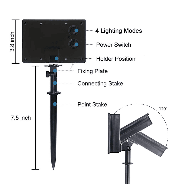 Cadena de Luces Solares para Exteriores de 24 pies con 15 Bo