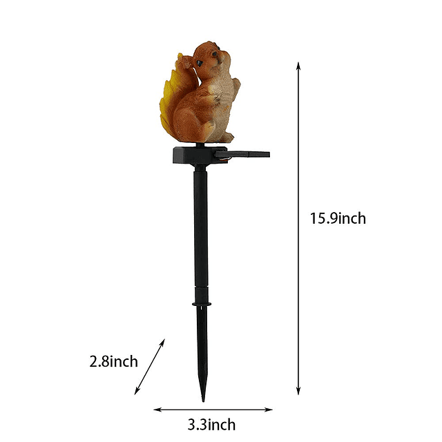 Ardilla Decoración de jardín Luces solares Estacas al aire l
