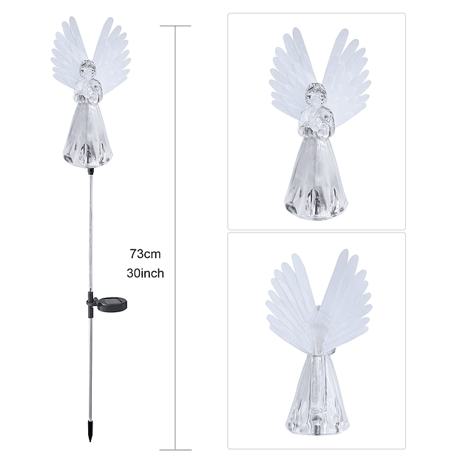 Luz decorativa solar para jardín al aire libre, paquete de 2