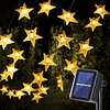 Cadena de luces solares con forma de estrella, 23 pies, 50 L