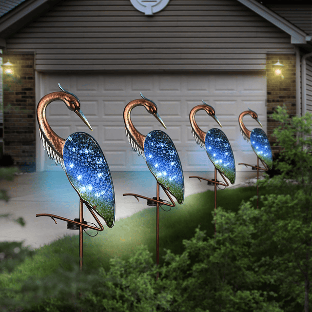 Blue Heron Luces solares para exteriores para decoración de