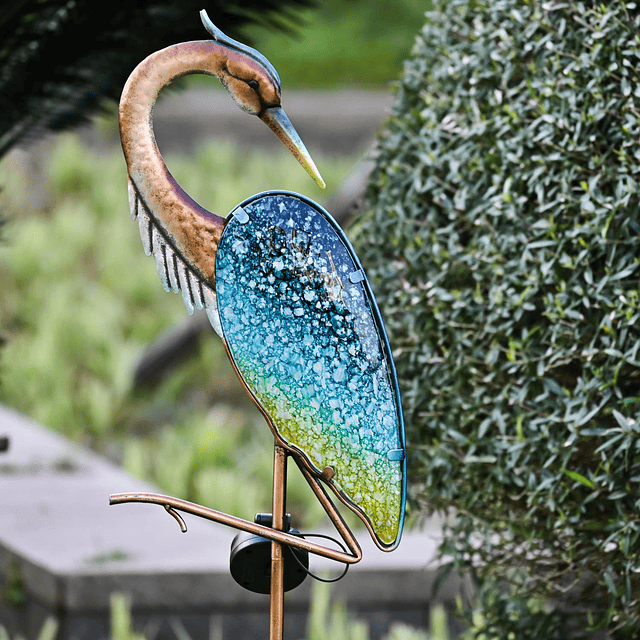 Blue Heron Luces solares para exteriores para decoración de