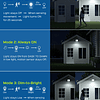 Luces solares para exteriores, impermeables, sensor de movim