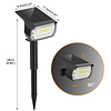 Focos solares para exteriores, paquete de 4/57 LED 2 en 1, f