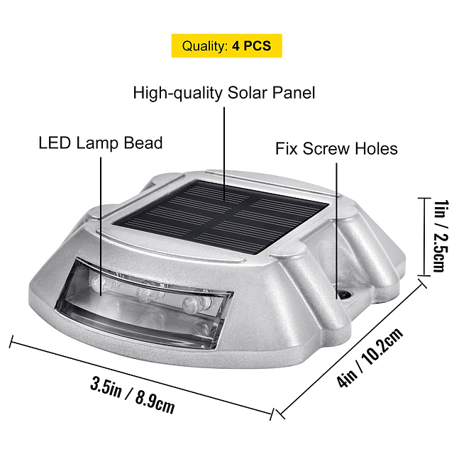 Luces de entrada, paquete de 4 luces solares de entrada, col